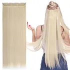 S-noilite длинные прямые синтетические 5 заколок в одном кусочке наращивание волос натуральные волосы термостойкие блонд шиньон для женщин
