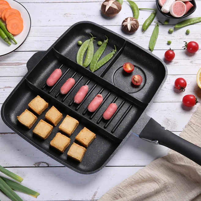 

Omelette Breakfast Frying Pan Cake Cooking Steak Rectangle Multifunction Pancake Pans Kitchen Tools Kookgerei Cookware DF50PDG