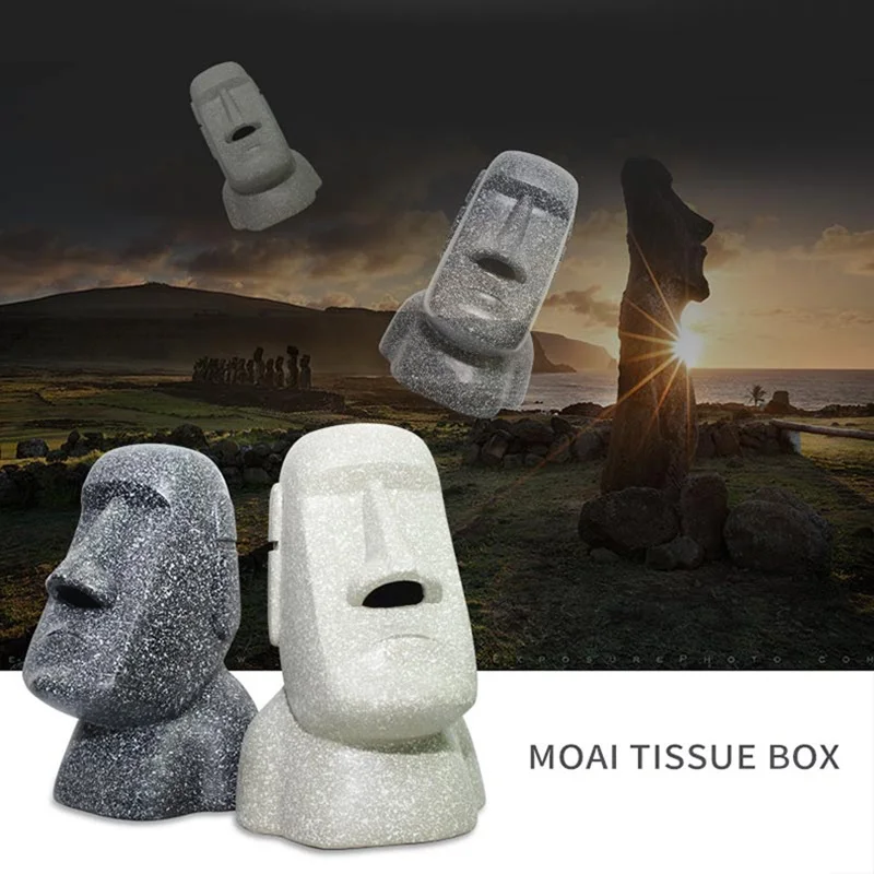 

Portrait Shaped Easter Island Tissue Case Box Home Decoration Container Napkin Papers Dispenser Holder Box Case Table Decoration