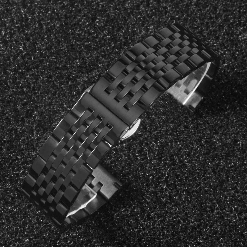 

X 18/20/22/24/26mm Watch Band Push Button Hidden Clasp Stainless Steel Bracelet Wristband Strap Replacement Accessories