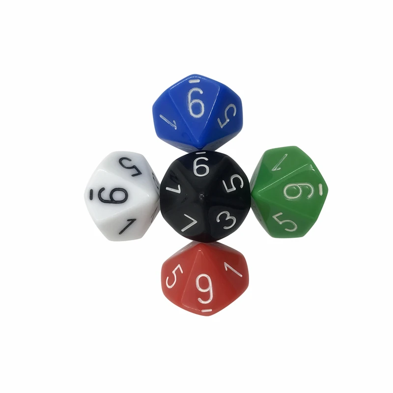 5Pcs/Lot Multicolor D10 Originality Dice Acrylic Rounded Corner Multi-faceted Set Game | Спорт и развлечения