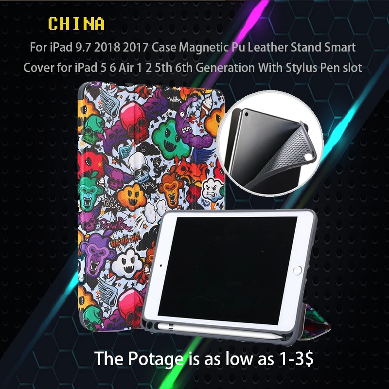Магнитный чехол подставка из искусственной кожи для iPad 9 7 2018 2017 умный 5 6 Air 1 2 го