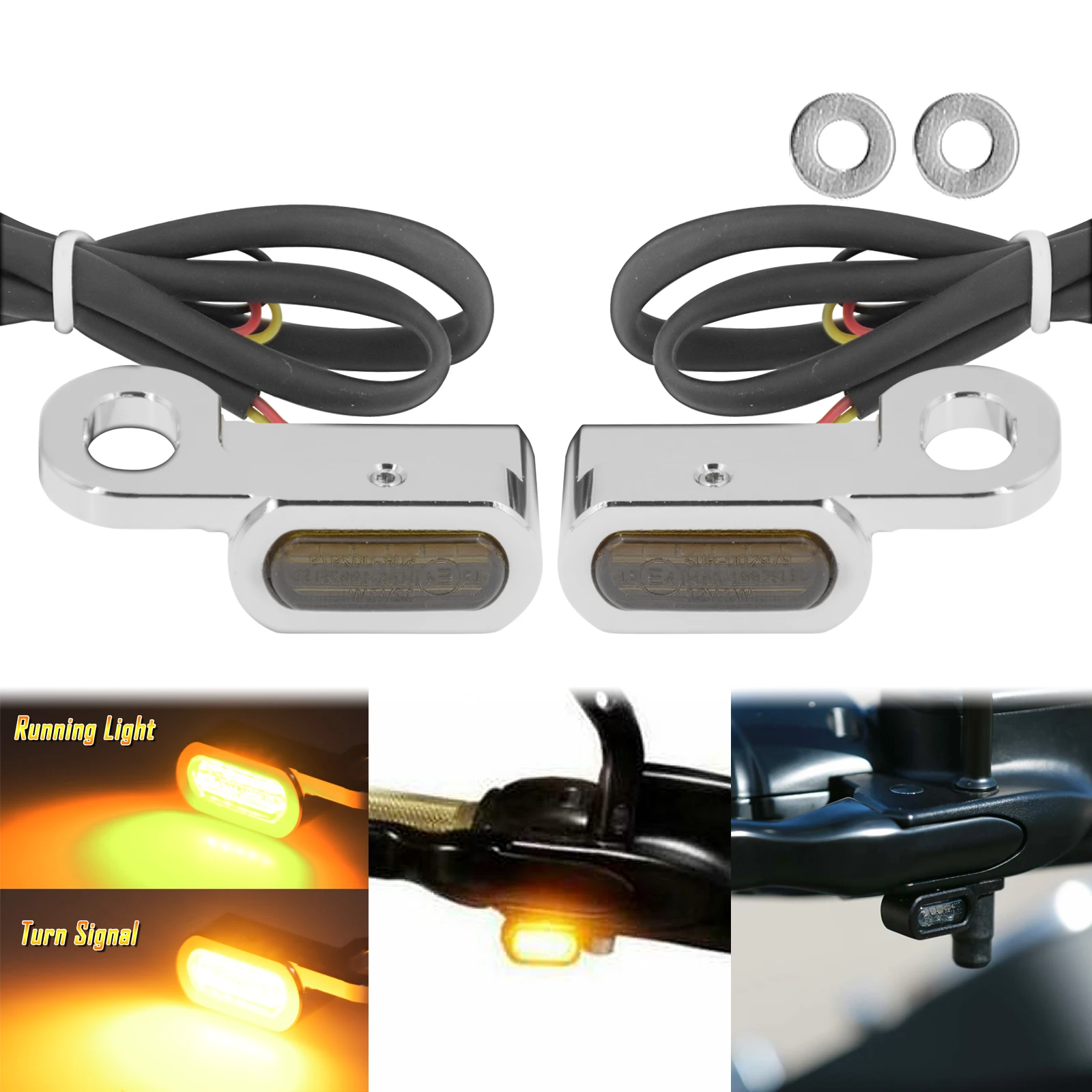 Мотоциклетный мини-сигнал поворота E Mark, светодиодная лампа для Harley Softail Breakout 2016-2017 Touring Road King 2014-2022