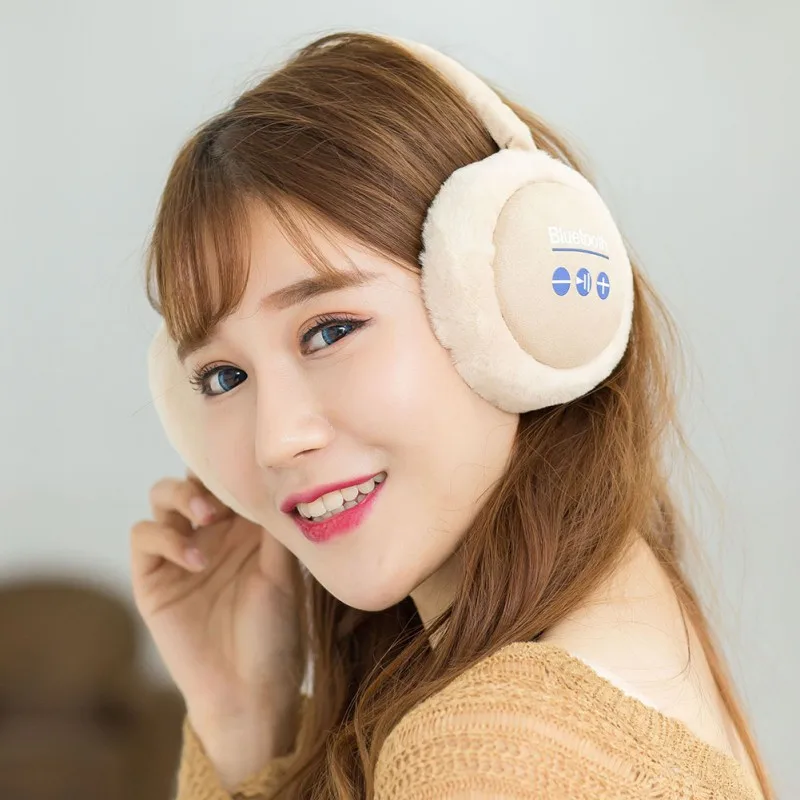 Bluetooth-гарнитура с басами теплые плюшевые Беспроводные Наушники Hi-Fi мягкая