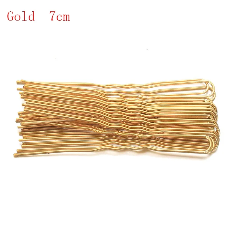 Gold 7CM Новинка, 20 шт., u-образные заколки для волос, заколки для волос, металлическая заколка, женские инструменты для моделирования, инструмент для свадебной прически, аксессуары для волос - Цвет: Gold 7CM