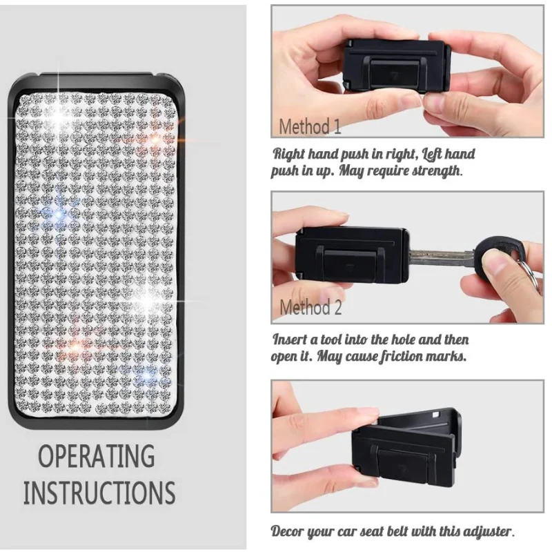 

2Pcs Seat Belt Adjuster Seat Belt Buckle Clip Bling General Car Shoulder and Neck Belt Locator Locking Clip Stopper women