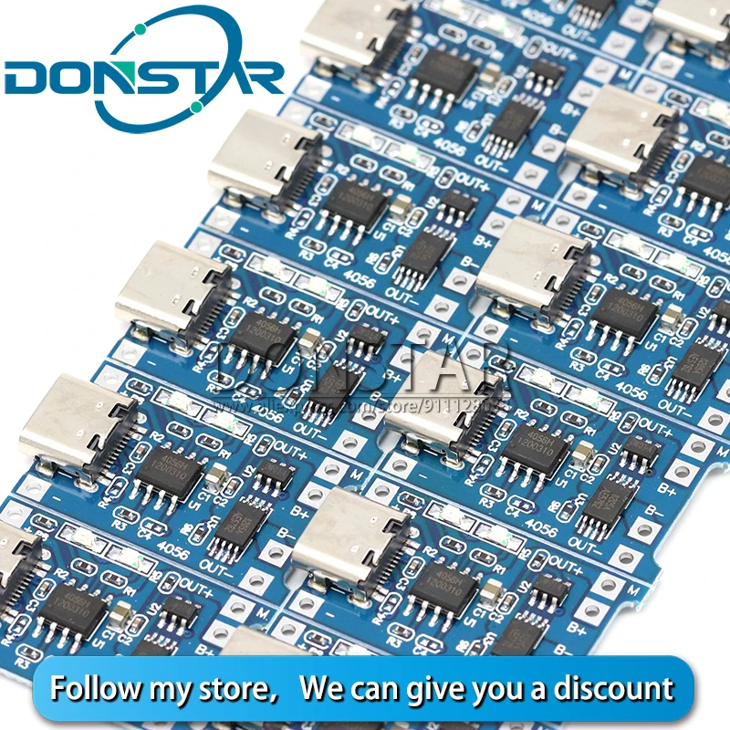 5 шт. зарядная плата TP4056 для литиевых аккумуляторов типа C В 1 А USB защитный модуль