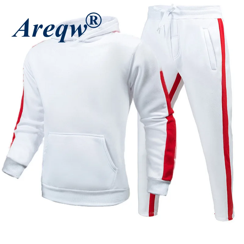 

Autumn and Winter Fashion Men's and Women's Hooded Pullover Pant Suit Casual Printing Loose Suit