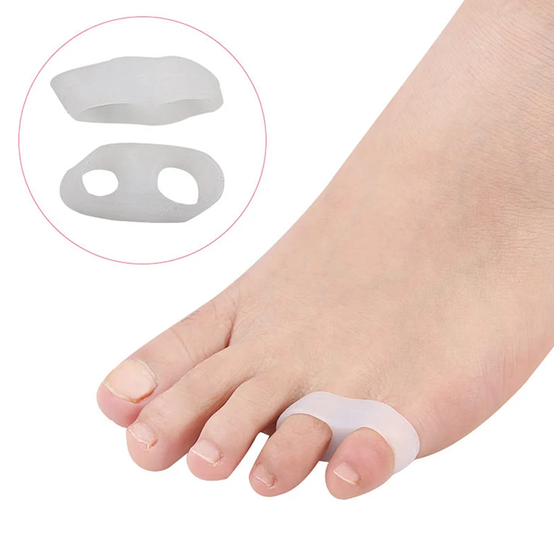 

1 Pair Silicone Two Hole Toe Separator Gel Foot Fingers Thumb Valgus Protector Bunion Adjuster Hallux Valgus Guard Feet care