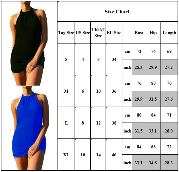 

Women Sleeveless Halterneck Bodycon Mini Dress Plain Slim Pencil Party Clubwear