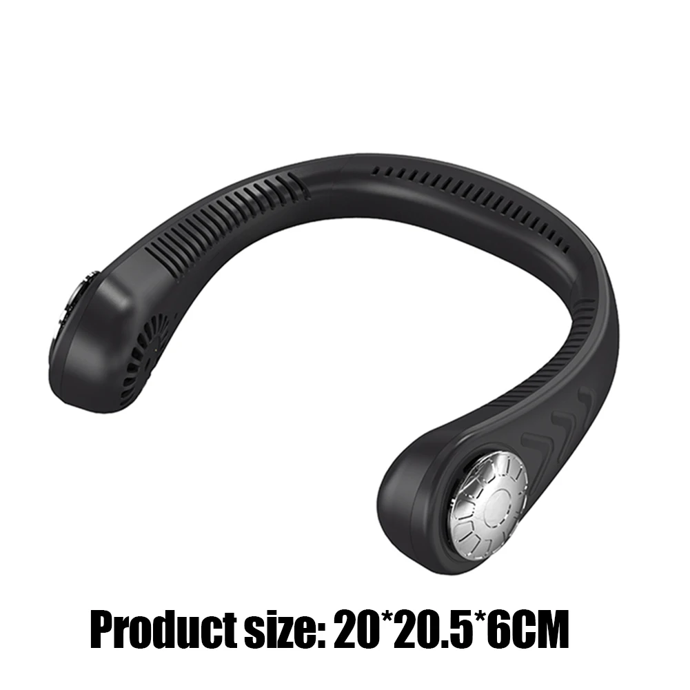 

Portable Ultra Quiet Neckband Fan 3 Speeds Adjustable Cooling Fan Sports Mini Bladeless Air Conditioner Ultra Quiet Cooler