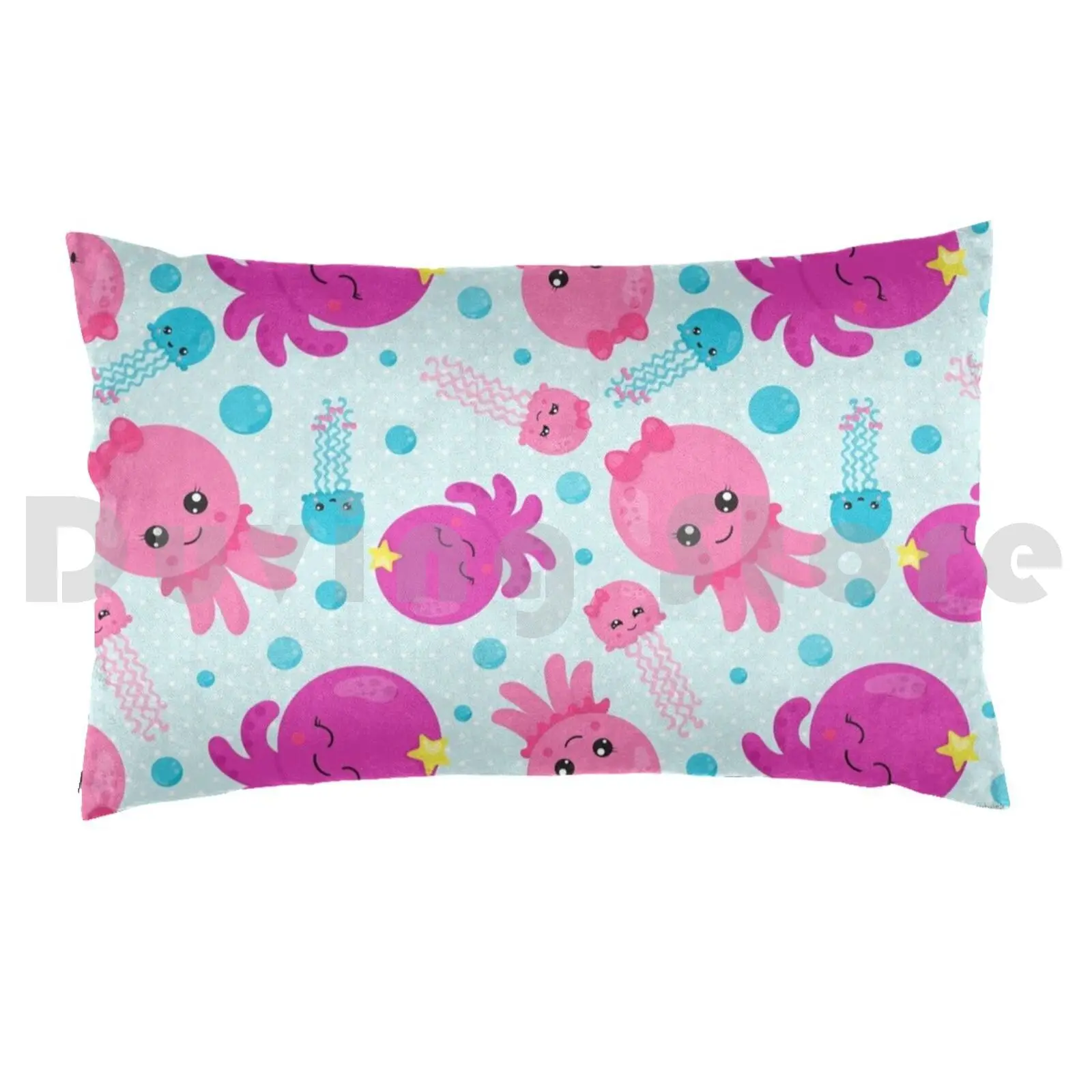 Милый осьминог розовый и голубой