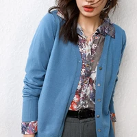 new cashmere cardigan womens v neck loose korean joker short sweater knitted cardigan jacket for fallwinter 2021