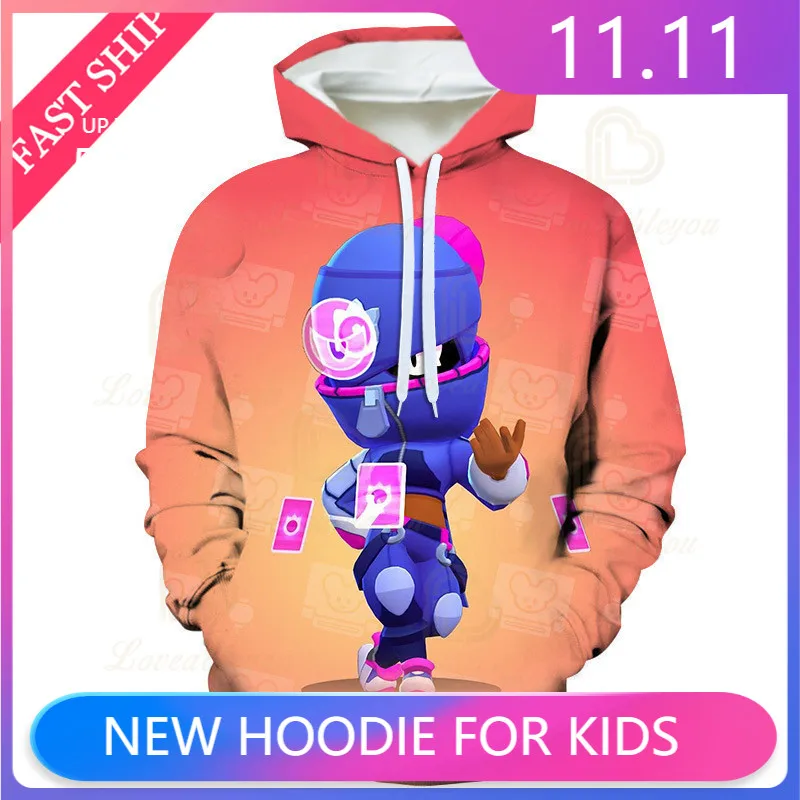 

Brawings 3 To 14 Years Spike and Star,Kids Hoodies Spike Game 3D Printed Sweatshirt Boys Girls Cartoon Jacket Tops Teen Clothes
