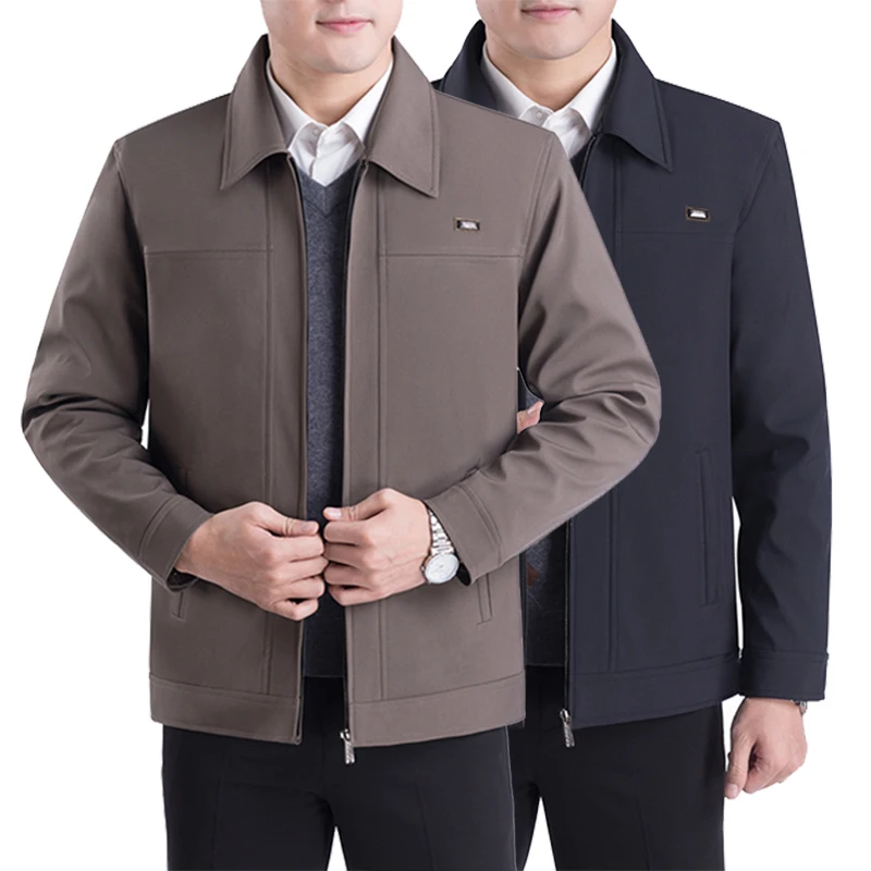 

Middle-aged and older men's father coat male spring middle-aged jacket thin section men's jacket dad loose shirt