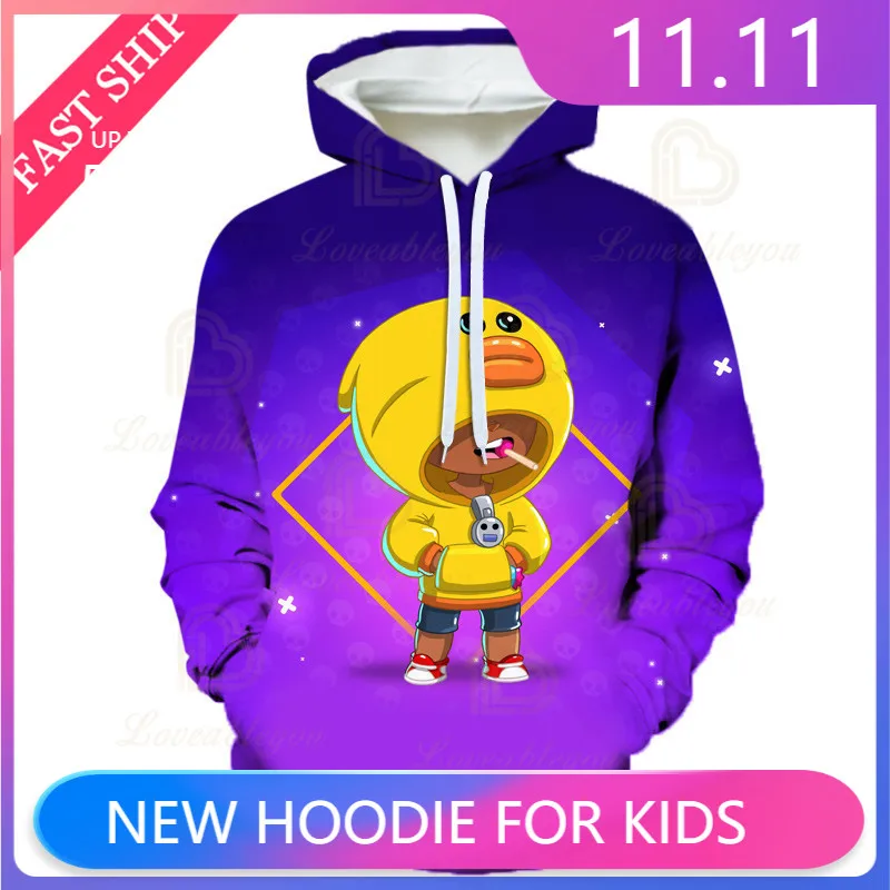 

Star Spike Wanted 6 To 19 Years Kids MAX Sweatshirt Browlings Game PRIMO 3D Hoodie Boys Girls Cartoon Tops Teen Clothes