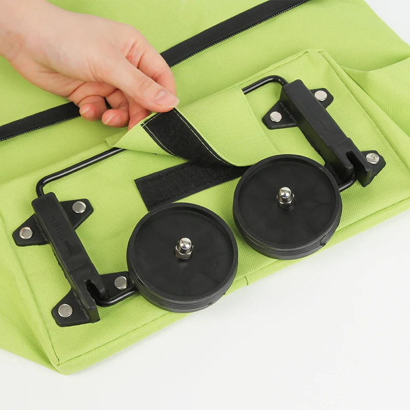 Folding Shopping Cart Trolley Bag with Wheels - Foldable Reusable Grocery Bags for Food Organization and Vegetables image 5