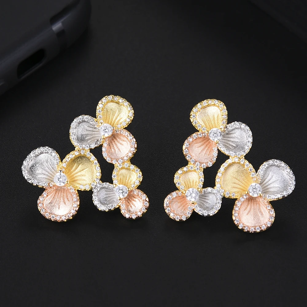 LARRAURI Роскошные Африка Дубай серебряные свадебные горный хрусталь серьги 3