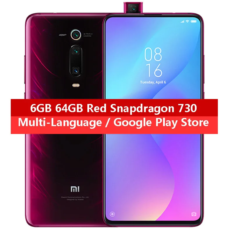 Red 6GB 64GB Xiaomi Mi 9T 6 ГБ 64 Гб мобильный телефон Snapdragon 730 AI 48MP AI сзади Камера 4000 мА/ч, 6,3" AMOLED Дисплей, глобальная версия, CE - Color: Red 6GB 64GB