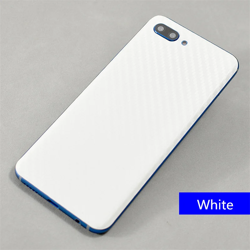 white 3D стикер из углеродного волокна для тела, наклейки на мобильный телефон, кожаный узор, пленка для huawei Honor 10, защитный чехол, наклейка на заднюю панель - Цвет: white