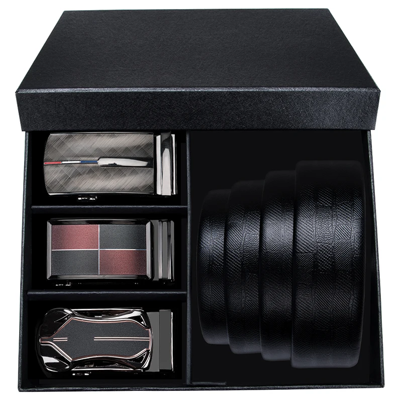 Мужской ремень из натуральной воловьей кожи в деловом стиле с автоматической