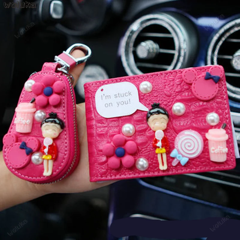 Car supplies cartoon car key bag set universal driver's license card wallet with different colors CD50 Q04 | Автомобили и