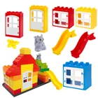 Конструктор окно и дверь для детей, аксессуары сделай сам, совместимые фирменные блоки, игрушки для детей, подарок на Рождество, большой размер