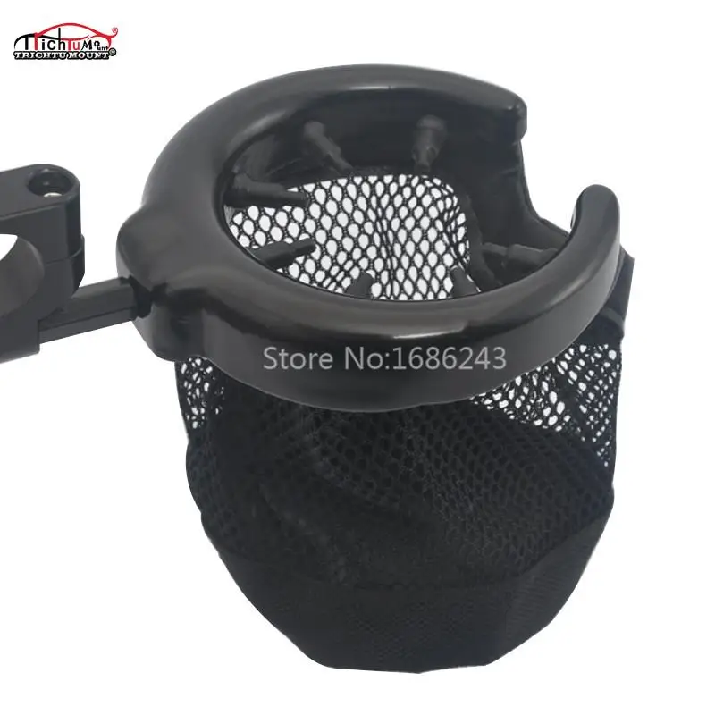 Comprar Portavasos Negro Para Manillar De Motocicleta, Soporte De Metal Cromado Para Bebidas, Apto Para Harley Touring
