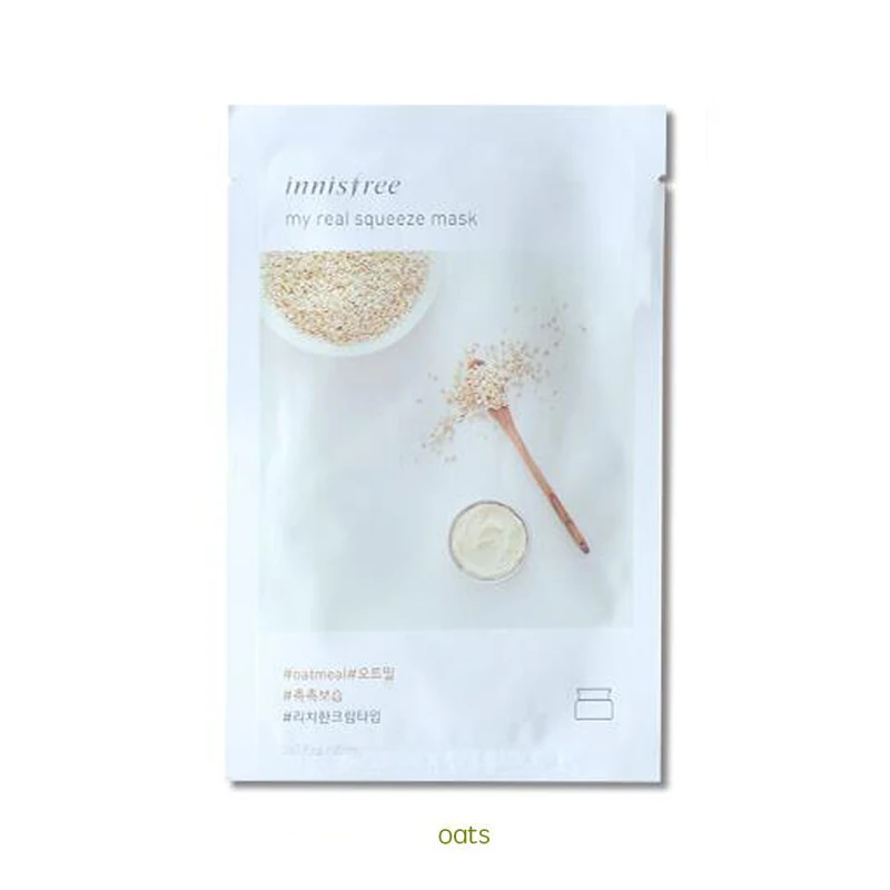 oats Innisfree It's Real Squeeze Mask увлажняющая маска с контролем жирности, Антивозрастная гладкая кожа, Корейская косметическая маска для лица - Цвет: oats