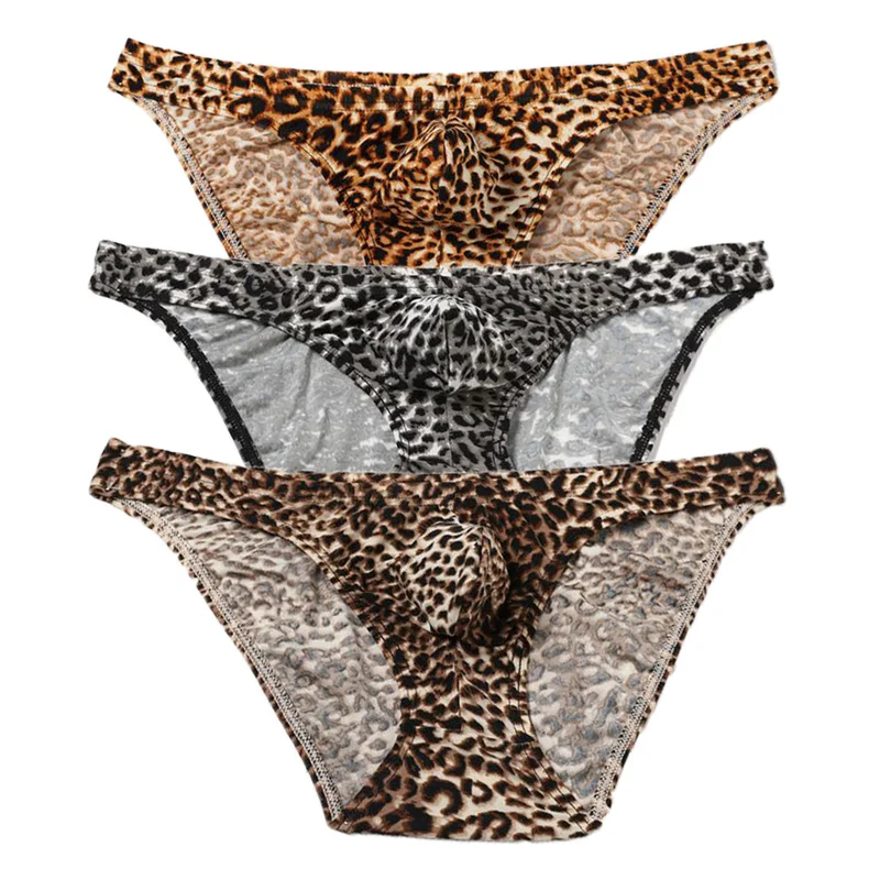 

3PCS Mens Underwear Jockstrap Sexy Bugle Pouch Briefs Thongs Cueca Leopard Underpants Slip Lingerie Gay Panties Tanga Bikini
