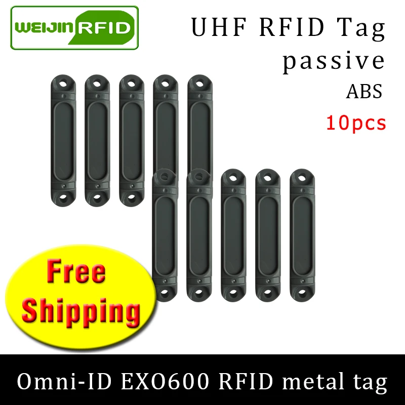 UHF RFID Метка omni ID EXO600 915 м 868 МГц Impinj Monza4QT 10 шт. Бесплатная доставка Прочная ABS смарт