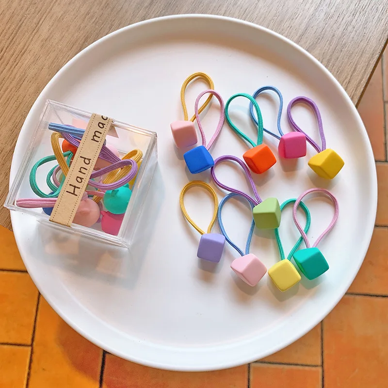 

10pcs Rabbit Pig Round Heart Animal Solid Women Girls Kids Elastic Hair Bands Tie Ring Hair Accessories Ornaments Headwear