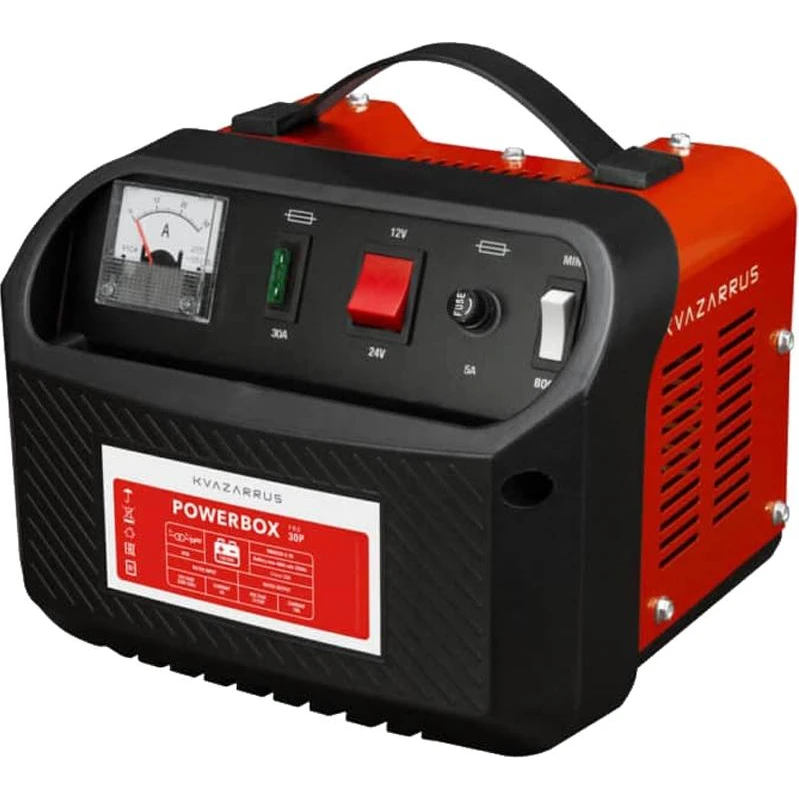 Пуско-зарядное устройство KVAZARRUS PowerBox 30P (250 А/ч 23 А амперметр ускоренная зарядка
