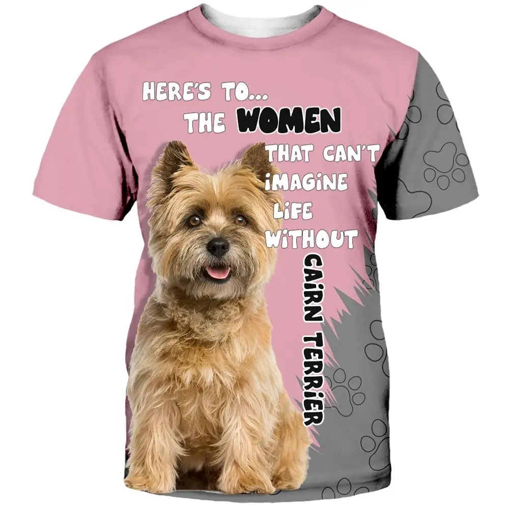 

CLOOCL Cairn Terrier Printed Men' T-shirts 6 Varieties Pet Men Clothing Unisex Dog Letter Casual T Shirts DIY Tees Oversized