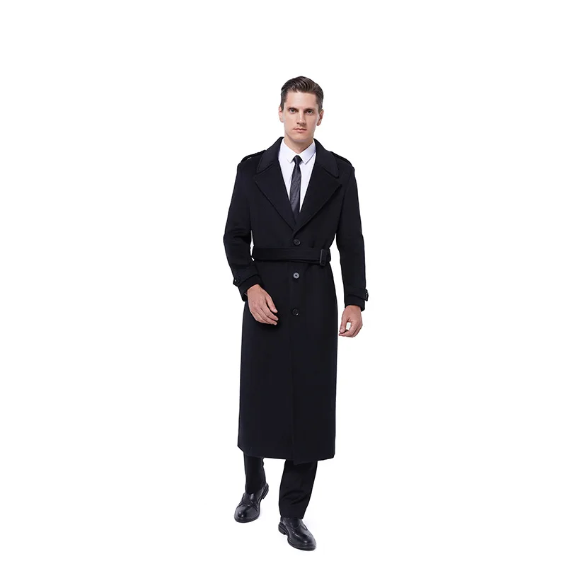 

2021 New Overknee Length Veste Hiver Homme Super Long Handsome Trench Coat Men