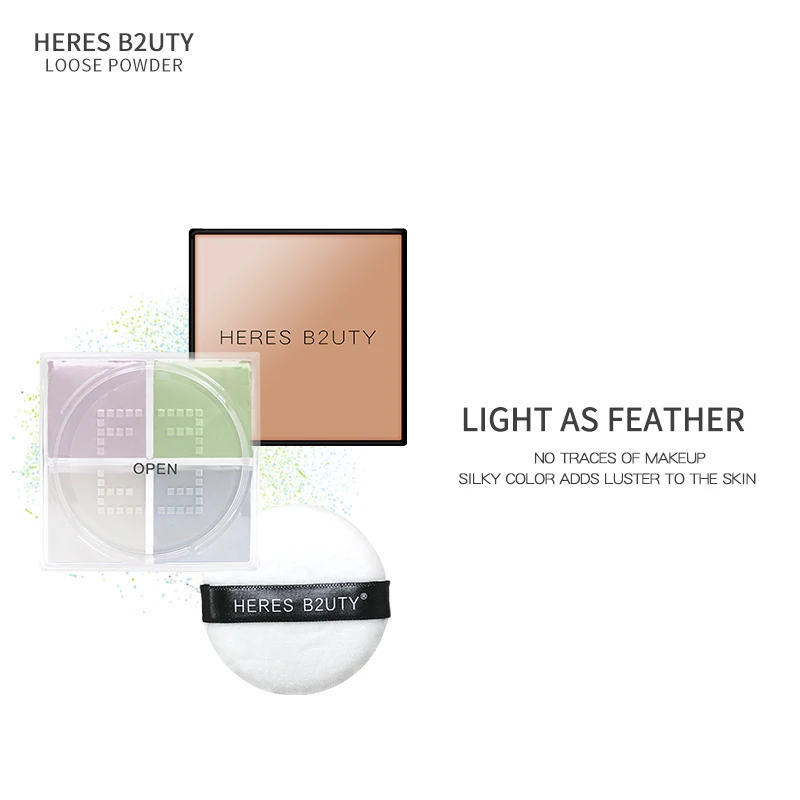 HERES B2UTY макияж свободный порошок осветляет масло контроль стойкая пудра для лица 4