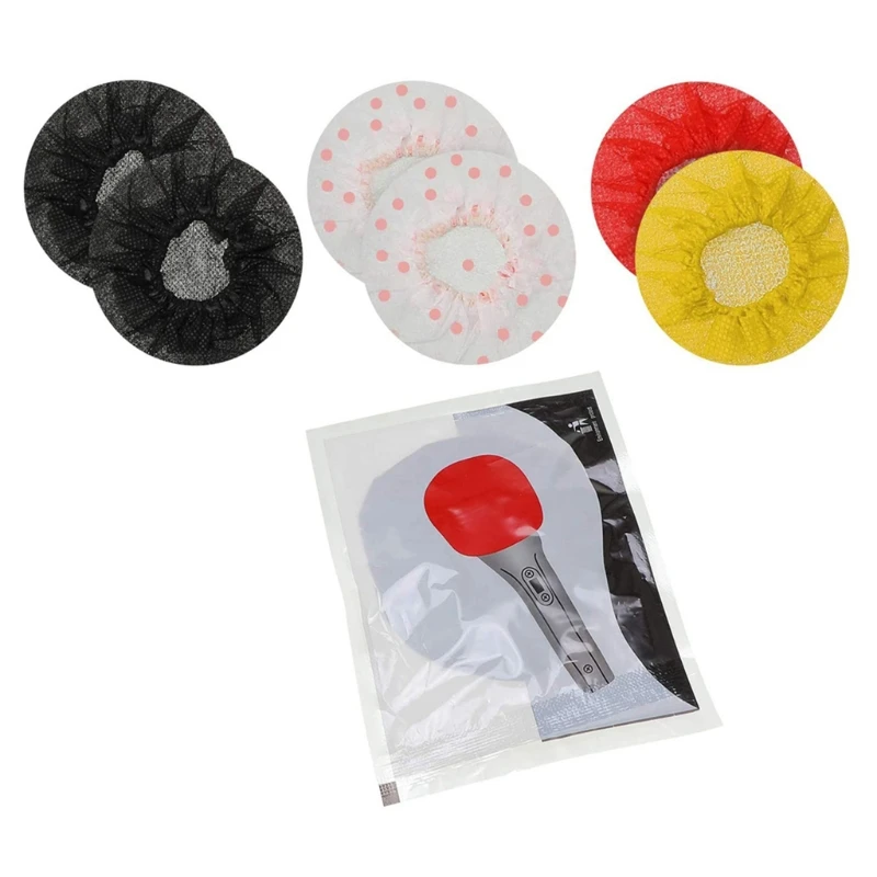 

120pcs Disposable Microphone Cover Non-Woven Microphone Sanitary Windscreen Mic Covers for Most Handheld Microphone