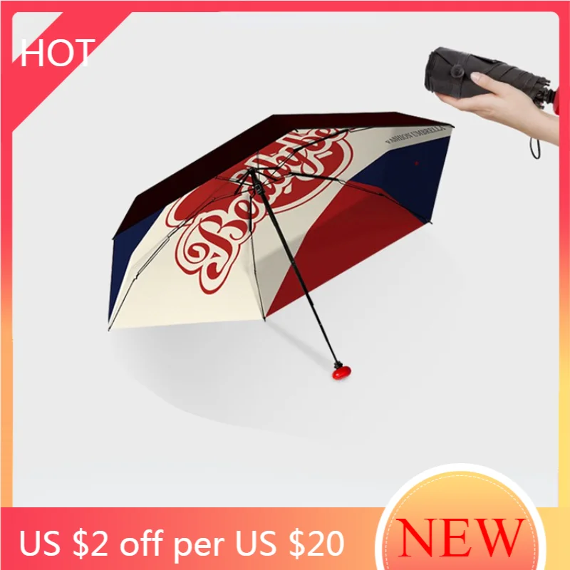 Anti Ultraviolet Umbrella Sun Decoration Protection Sunshade Folding Umbrella Manual Women Men Portable Paraplu Rain Gear AG50ZS