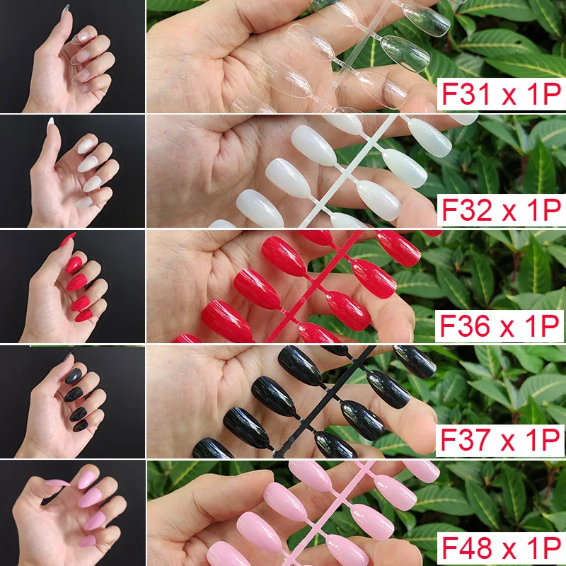 F1-5PCs Mix Colors 18 смешанных цветов короткие круглые кончики для Ногтей Полное покрытие накладные кончики для Ногтей пресс на поддельные ногти яркие цвета - Цвет: F1-5PCs Mix Colors