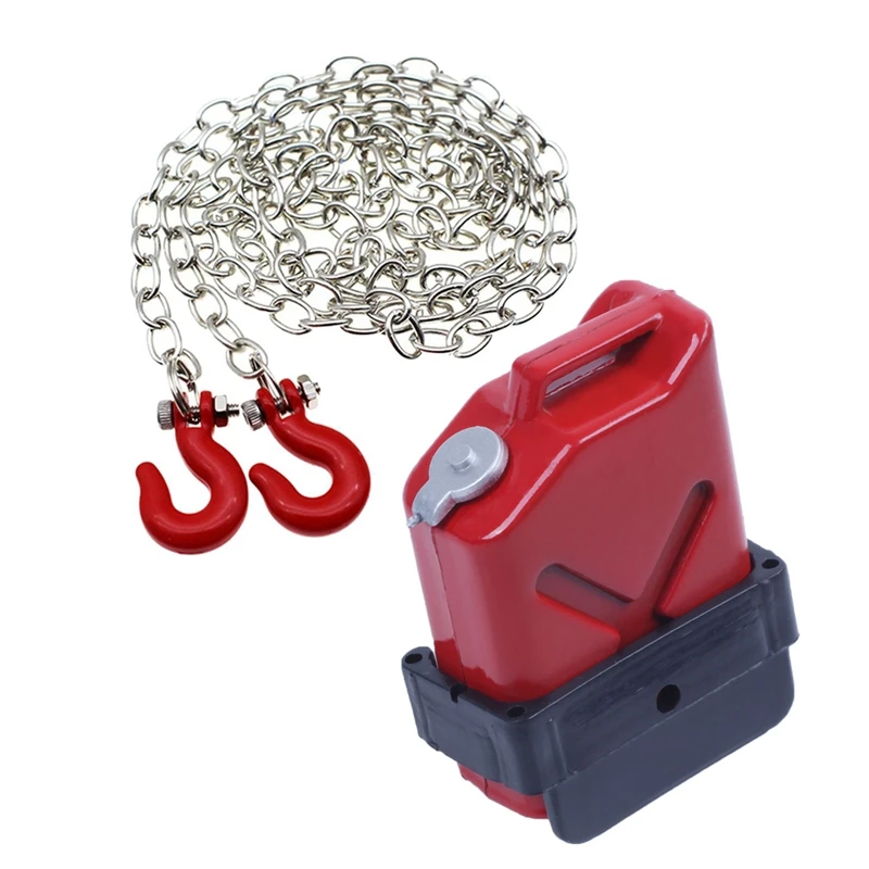 

3 шт. 1/10 Масштаб RC Гусеничный аксессуар мини топливный бак и буксировочная цепь для Tamiya D90 Axial Wraith SCX10 с крючком для прицепа для Axia