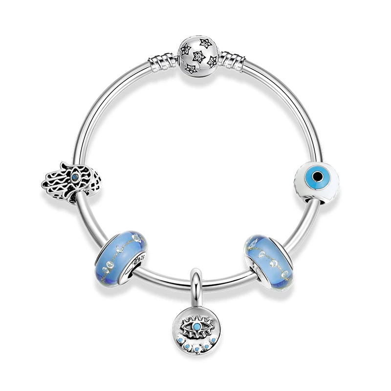 Новый 925 стерлингового серебра женские люксовые с браслет из цельного браслета