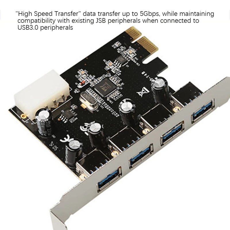 Плата расширения Pci Express с 4 портами USB 3 0 Pci-E Pcie скорость 5 Гбит/с для настольного ПК