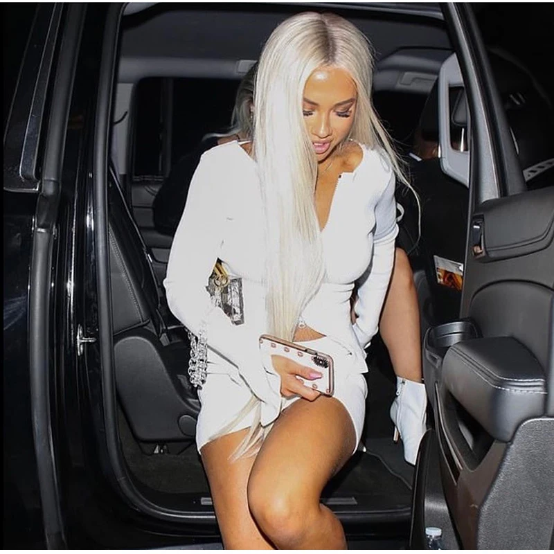 NewAsia White Sweater Women Sexy Double Zipper Cardigan Celebrity Wear Long Sleeve Split Cuff Short Knitted Tops Winter Clothes