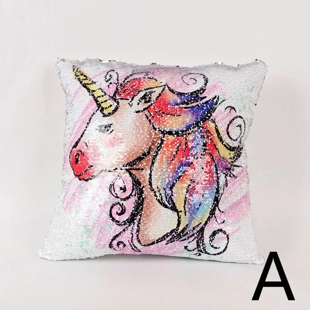 Волшебная блестящая наволочка Единорог Русалка искусственная Обложка меняющая