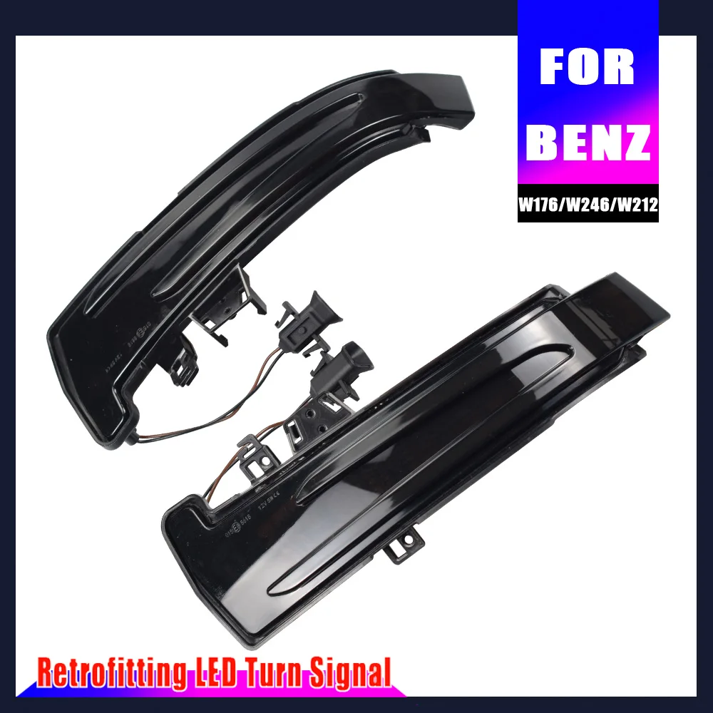 

Blue-Yellow Scroll LED Dynamic Turn Signal Flashing Light For Benz W221 W212 W204 W176 W246 X156 Rear Mirror Indicator Blinker