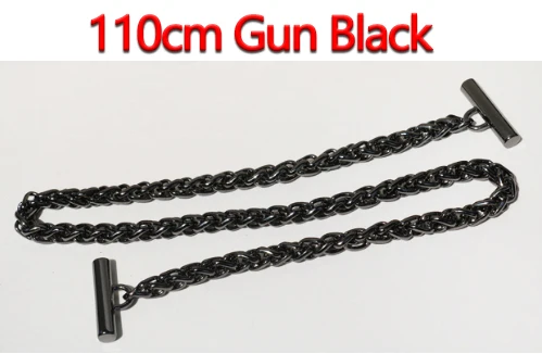 110cm Gun Black DIY 6 мм золото, серебро, пистолет черный, покрытие бронзового металла замена цепи плечевые ремни для маленькой сумки ручка с OT застежками - Цвет: 110cm Gun Black