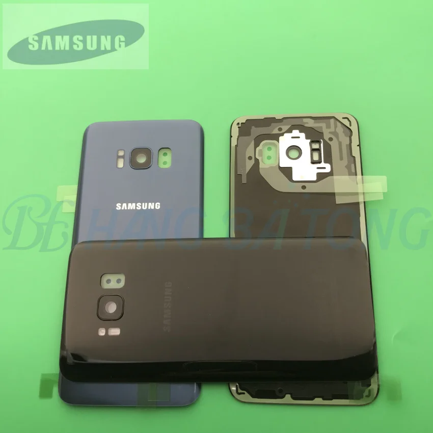 Оригинальное стекло samsung Galaxy S8 S8 Plus G950F G955F задняя крышка батарейного отсека задняя крышка Корпус чехол Замена+ клейкая наклейка