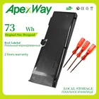 Apexway 73Wh A1321 Новый аккумулятор для ноутбука Apple Macbook Pro 15 дюймов A1286 2009 2010 год Версия 020-6380-A