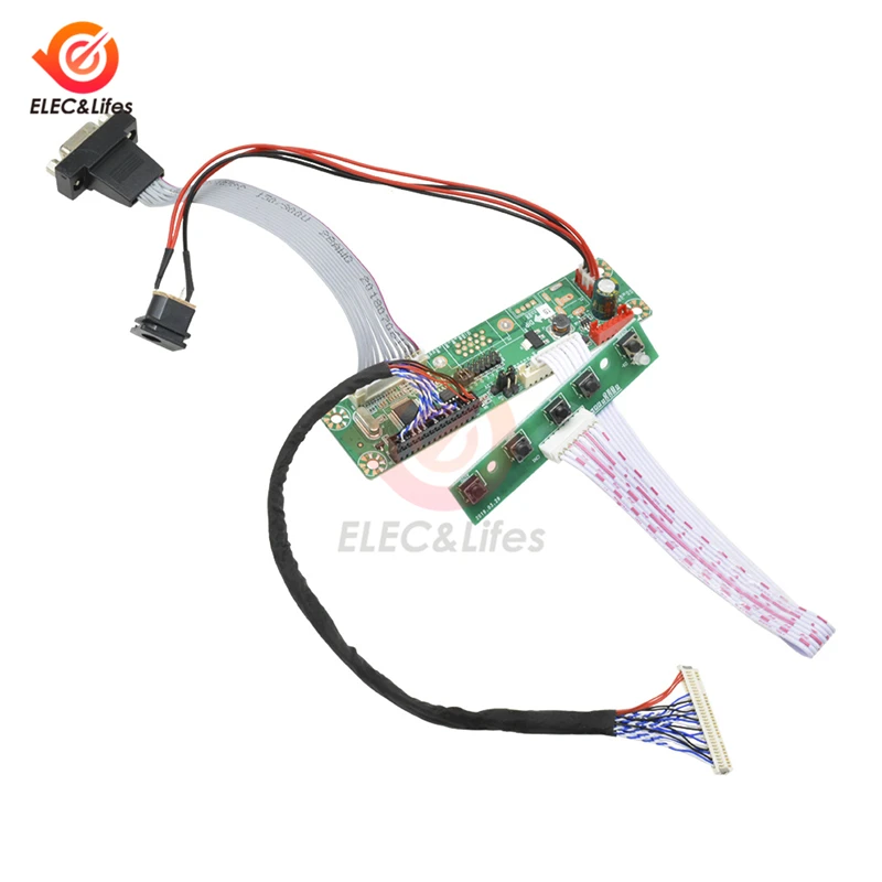 1 комплект 1 канал VGA Видео MT6820 MT6820-MD HX6820-A HX6820 V2.0 универсальный модуль платы драйвера+ LVDS кабель ЖК-дисплей FHD