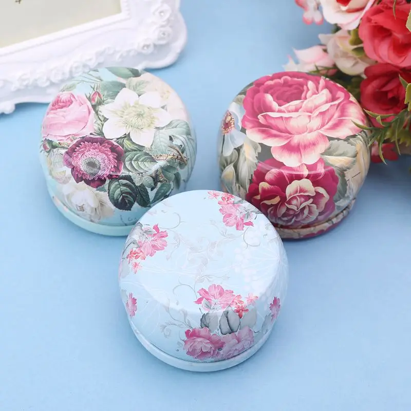 

1Pc Retro Round Tin Box Tea Candy Jewelry Coin Cans Storage Makeup Container Case Candle Holder--Randomly Delivery